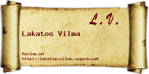 Lakatos Vilma névjegykártya